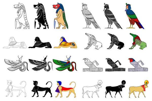Various creatures of the ancient Egyp — Stock Vector