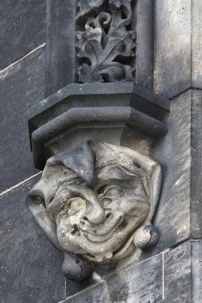 Head of jester - Gothic architectural decoration — Stock Photo, Image