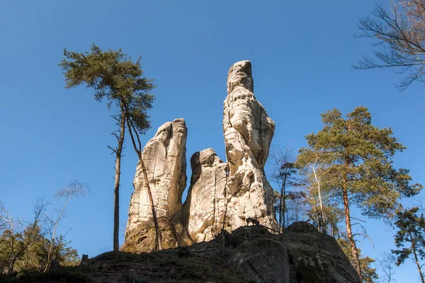 Formacje skalne w Geoparku Czeski Raj — Zdjęcie stockowe