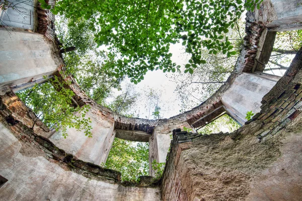 Abandonada velha ruína na floresta - Summerhouse — Fotografia de Stock