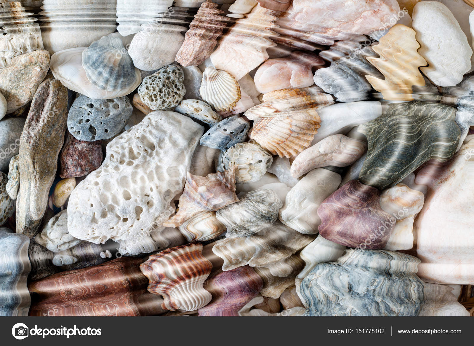 Water ripples over the stone pebbles — Stock Photo ...