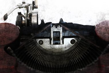 Grunge tarzı eski daktilo makinesinde boş kağıt