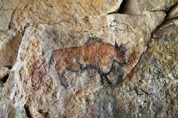 Pintura rupestre en estilo prehistórico — Foto de Stock