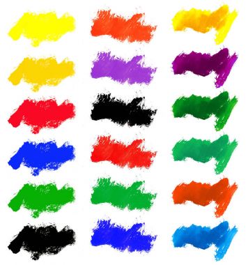 Sulu boya renk lekeleri ve fırça darbeleri 