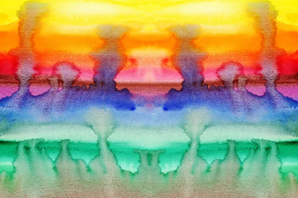 Fließende Farbflecken von Aquarell auf dem Papier — Stockfoto