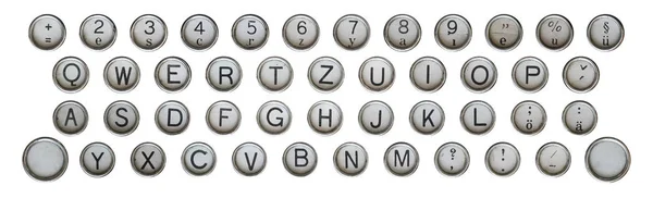 Botones de teclado de la vieja máquina de escribir clásica —  Fotos de Stock