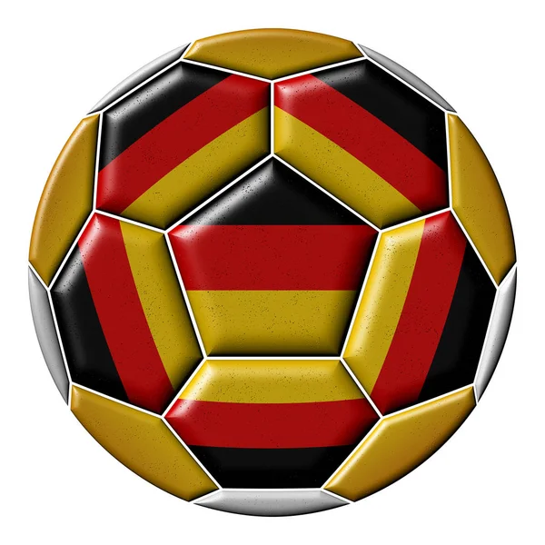 Ballon de football avec drapeau allemand — Photo