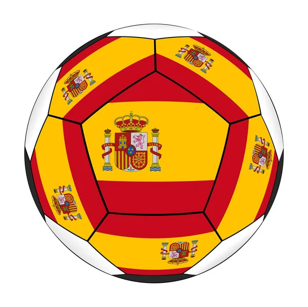 Футбольный мяч с испанским флагом — стоковый вектор