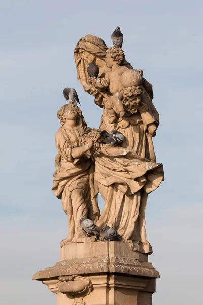 Statue of Saint Anne, Charles Bridge — Stock Photo, Image