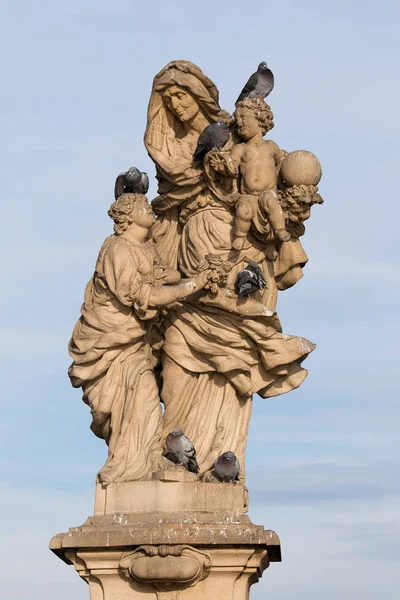 Statue of Saint Anne, Charles Bridge — Stock Photo, Image