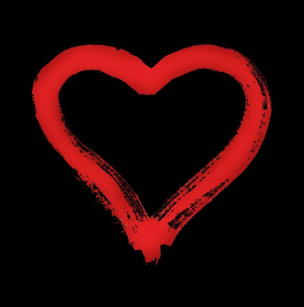 Kalp - aşk sembolü - suluboya resim — Stok fotoğraf