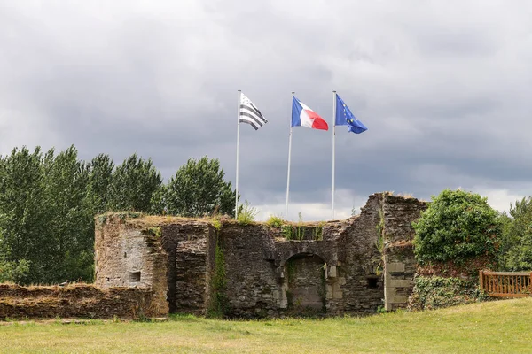 Corlay Frankreich August 2019 Ruinen Einer Mittelalterlichen Burg Corlay Dorf — Stockfoto