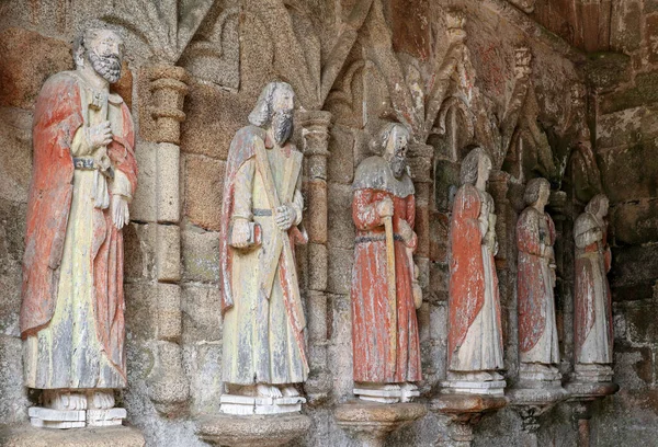 Plouha France Août 2019 Chapelle Kermaria Iskuit Statues Médiévales Bois — Photo