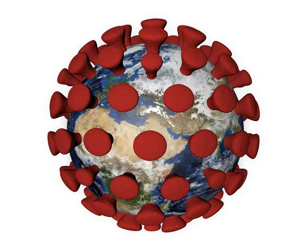 Epidemic Planet Earth Covered Virus Rendered — Stock Photo, Image