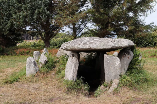 Dolmen Tumba Galería Ile Grande Grand Island Pleumeur Bodou Bretaña — Foto de Stock