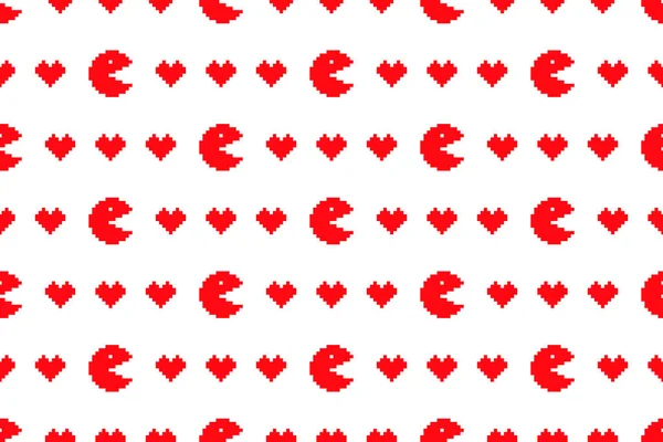 Coeur numérique motif sans couture — Image vectorielle