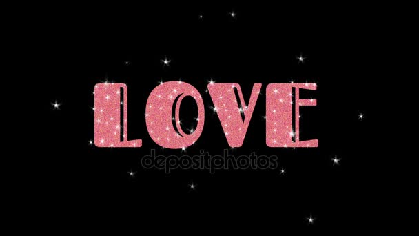 Word Love Animated With Stars And Glitter Stock Word Love Animated With Stars And Glitter Stock
