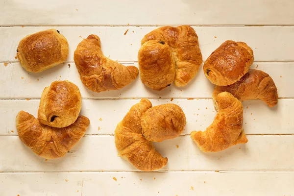 Top view of fresh croissants — Stock Photo, Image