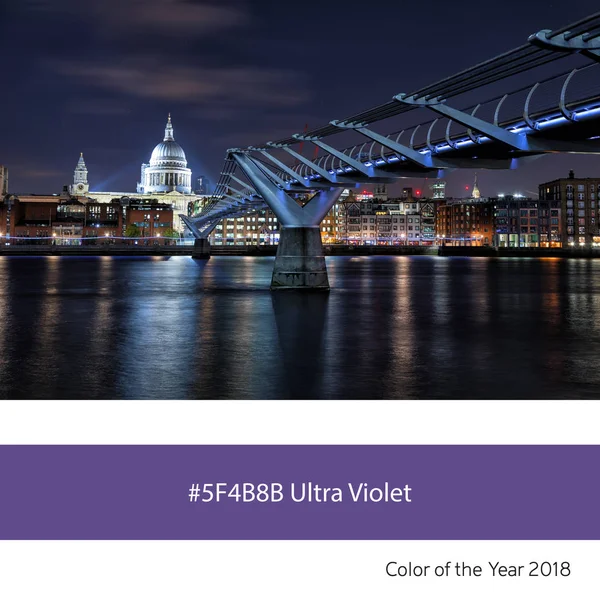 Londres Noite Como Exemplo Tendência Cor Ano 2018 Ultra Violet — Fotografia de Stock