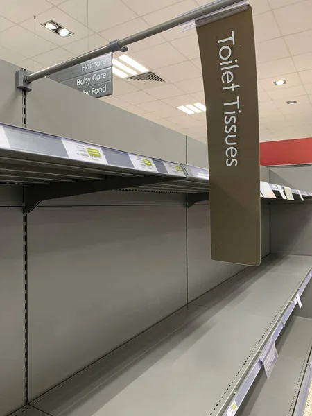 Hampshire Reino Unido Março 2020 Supermercado Waitrose Esgotou Todo Tecido — Fotografia de Stock