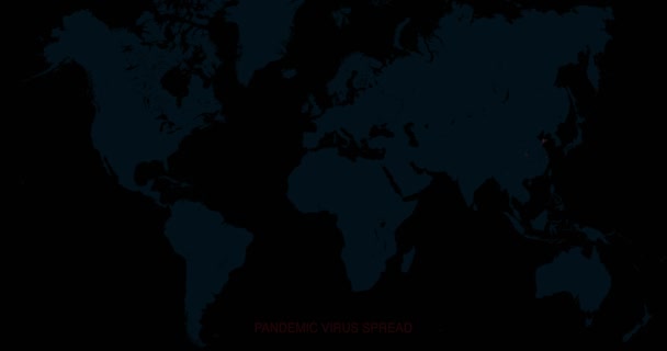 Weltkarte Die Zeigt Wie Sich Ein Pandemisches Virus Wie Das — Stockvideo