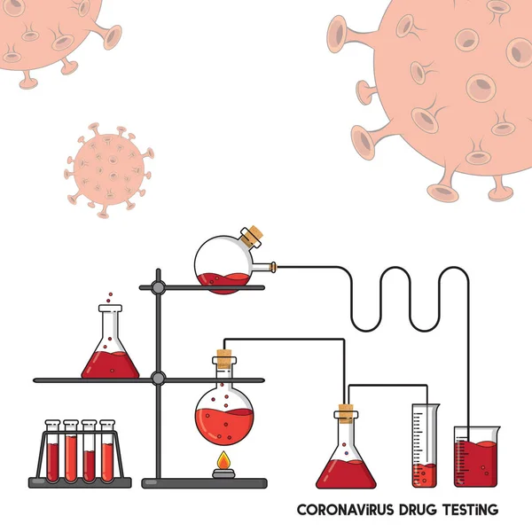 Lékařský Výzkum Ilustrace Izolované Bílém Pozadí Experiment Stylu Karikatury Různými — Stockový vektor