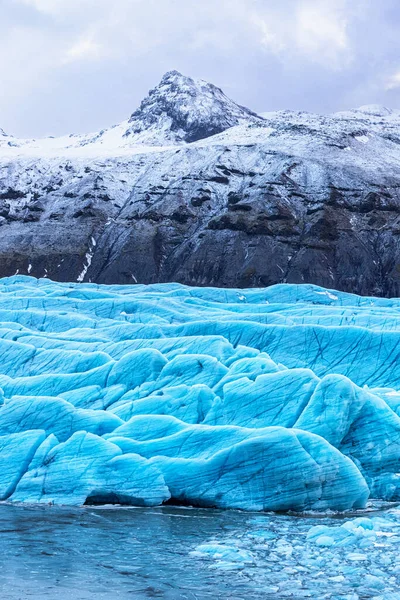 Montaña Cubierta Nieve Hielo Glacial Azul Para Glaciar Svinafellsjokul Sureste —  Fotos de Stock