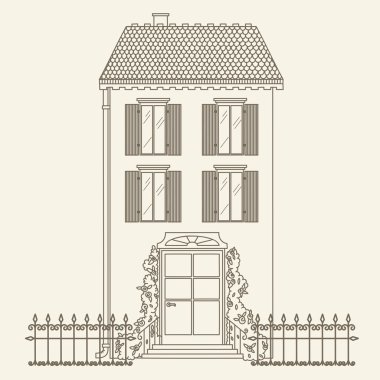 El anahat vektör evi çekilmiş