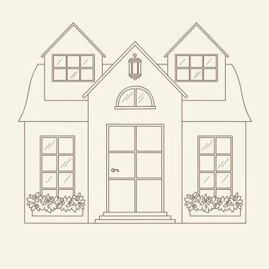 El anahat vektör evi çekilmiş