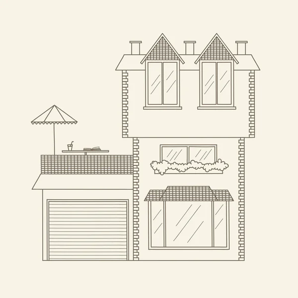 Casa vectorial dibujado a mano — Vector de stock