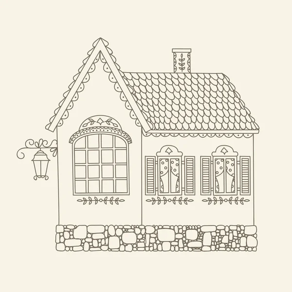 Hand gezeichnete Umrisse Vektor Haus — Stockvektor