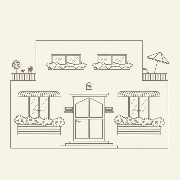 Hand drawn vector house — Stock Vector