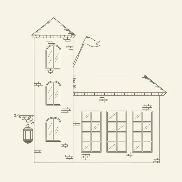 Hand drawn outline vector house — Stock Vector