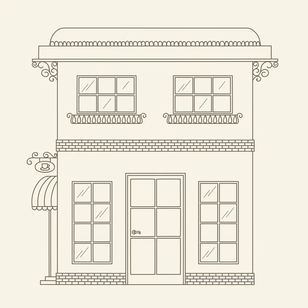 Ręcznie rysowane dom wektor zarys — Wektor stockowy