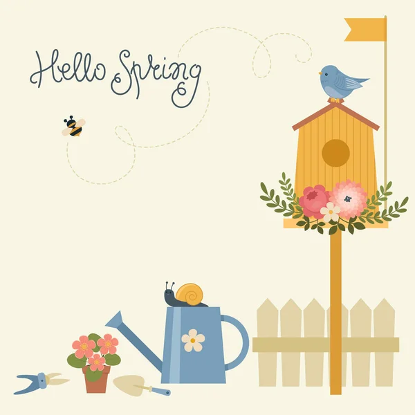 Hej våren kort — Stock vektor
