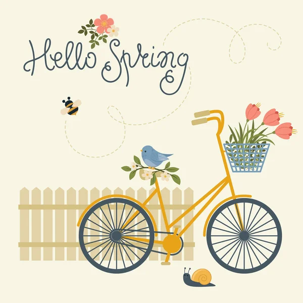 Hallo Spring Card — Stockvektor