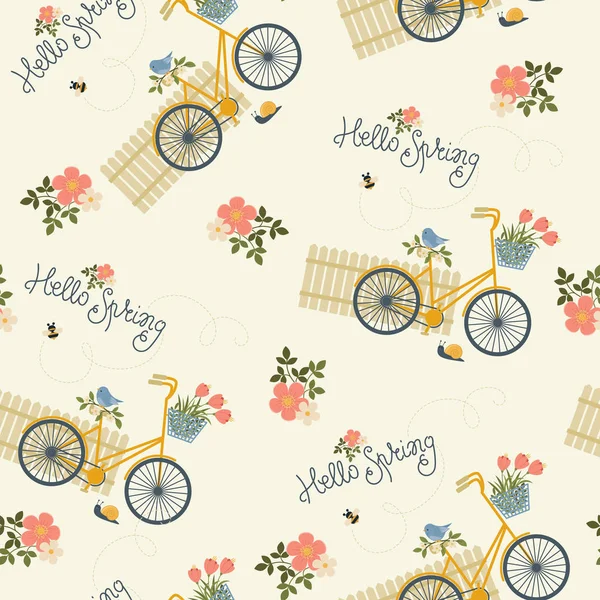 Spring floral seamless pattern — Stock Vector