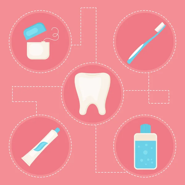 Dental care icons — Stock Vector