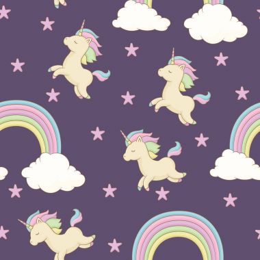 Unicorn seamless pattern clipart