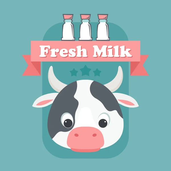 Концепция свежего молока — стоковый вектор