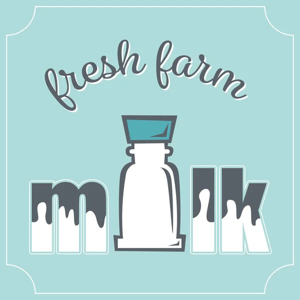Concepto de leche fresca — Vector de stock