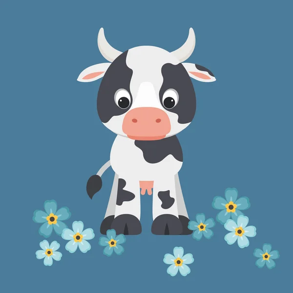 Linda vaca de dibujos animados — Vector de stock