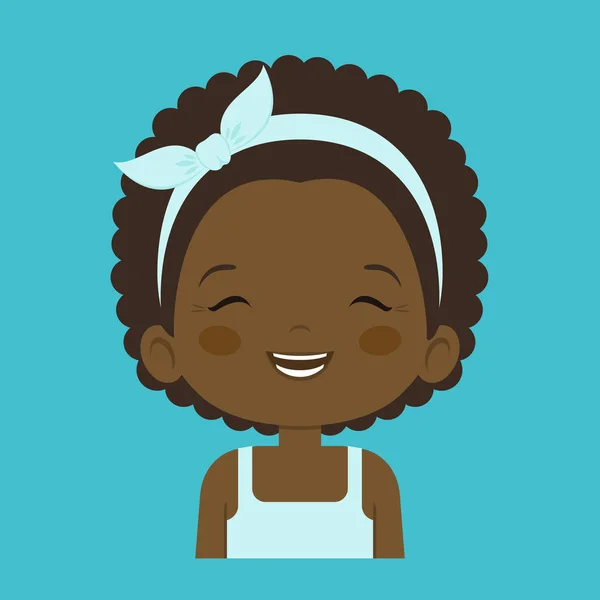 Petite fille africaine riant expression faciale — Image vectorielle