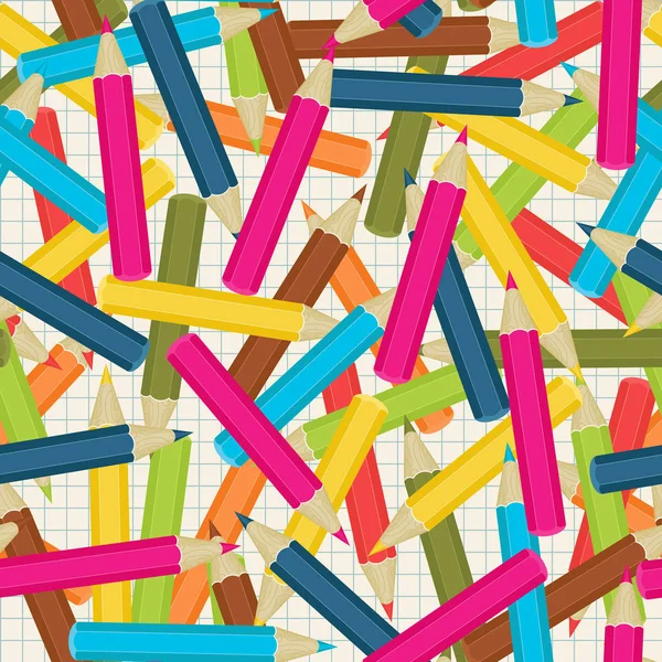 Colorful pencils/crayons seamless wallpaper — Stock Vector