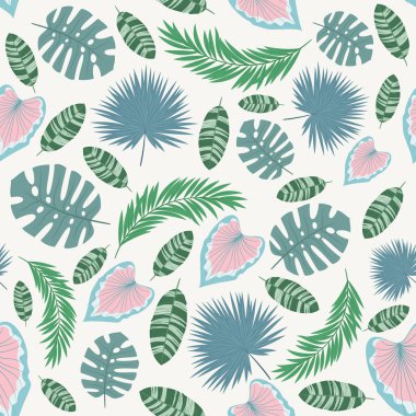 Tropikal yapraklarla kusursuz desen