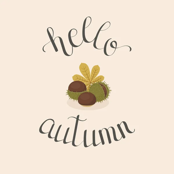 Lettering "Ciao autunno " — Vettoriale Stock