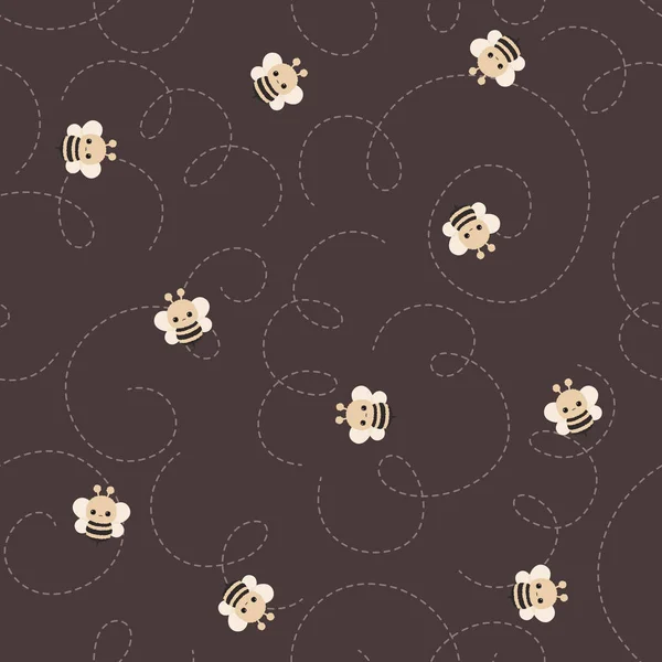 Bumble bee vektor sömlösa mönster — Stock vektor