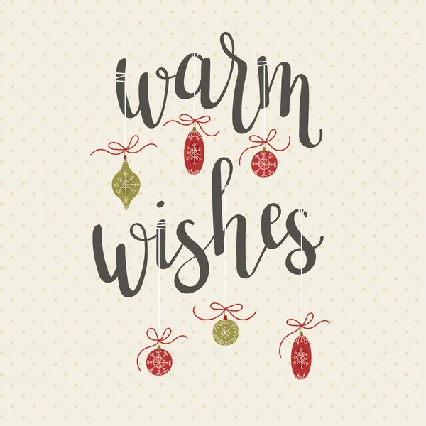 "Warm wishes" hand lettering — Stock Vector