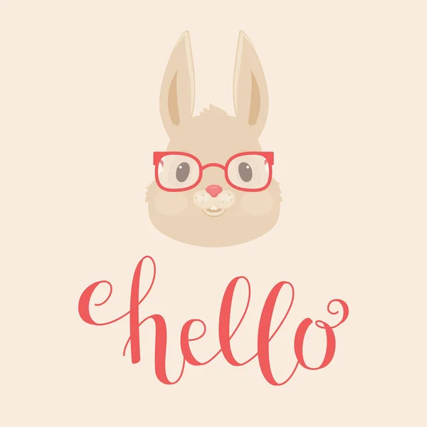 Tête de lapin / lapin à lunettes — Image vectorielle