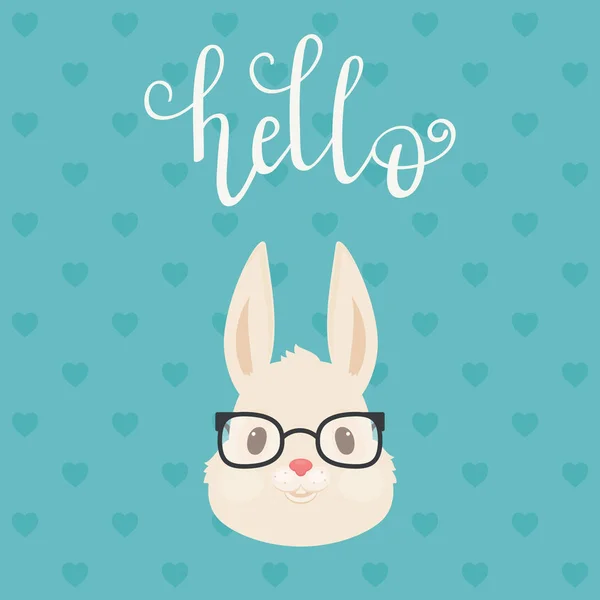 Head of the rabbit / bunny in glasses — стоковый вектор